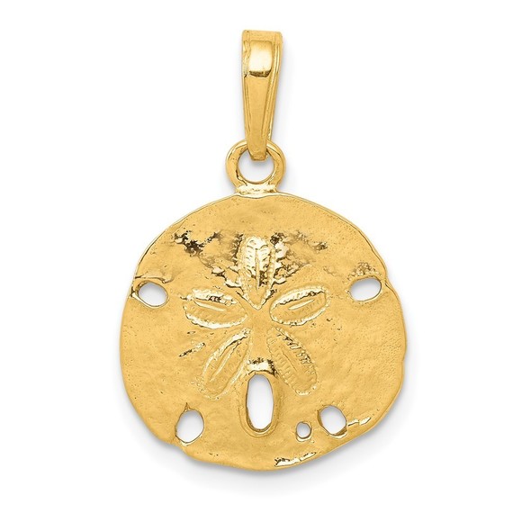 10K Polished Sand Dollar Pendant,All Products : American Fashion Style Bags On Sale